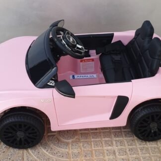 VENTA COCHE AUDI R8 LITTLE SPYDER 12V, ROSA-PINK, MANDO RC - KI4-R8LITTLEPINK-AT